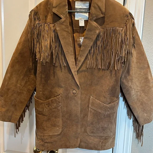 Accents women’s small fringe, leather cowgirl rodeo jacket - Picture 1 of 10